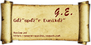 Gáspár Euniké névjegykártya